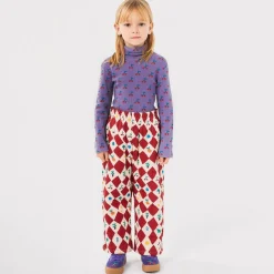 Bobo Choses Tops*Girls Purple Cotton Cherry Print Roll Neck
