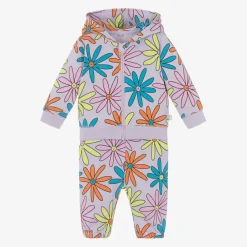 Stella McCartney Kids Tracksuits*Girls Purple Cotton Flower Print Tracksuit