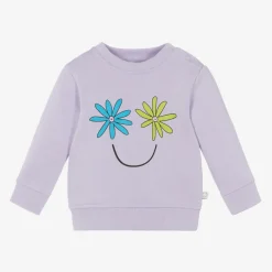 Stella McCartney Kids Tops*Girls Purple Cotton Flower Sweatshirt