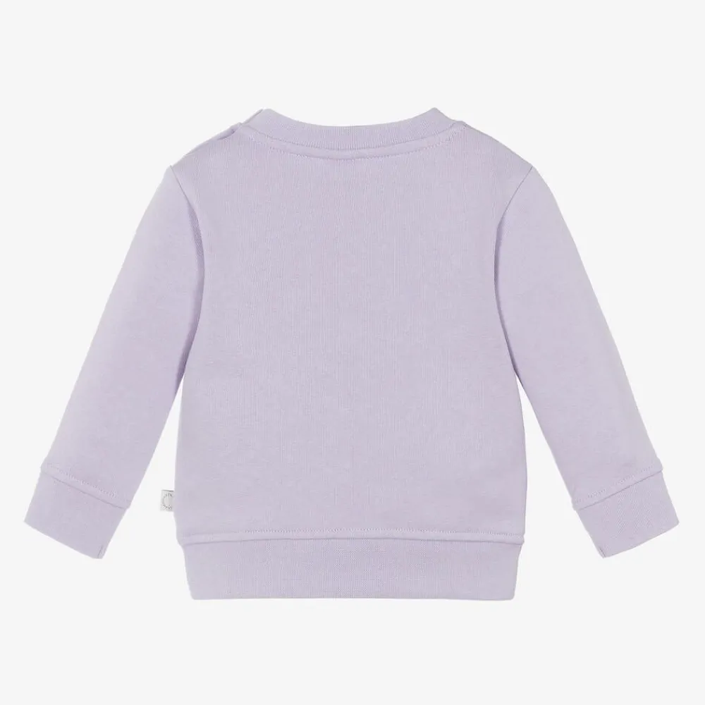 Stella McCartney Kids Tops*Girls Purple Cotton Flower Sweatshirt