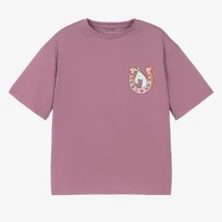 Stella McCartney Kids Tops*Girls Purple Cotton Horseshoe T-Shirt