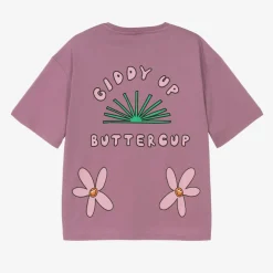 Stella McCartney Kids Tops*Girls Purple Cotton Horseshoe T-Shirt