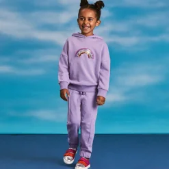 Joyday Tracksuits*Girls Purple Cotton Sequin Rainbow Tracksuit