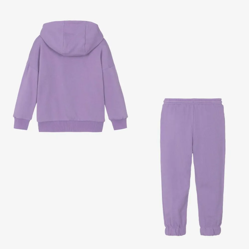 Joyday Tracksuits*Girls Purple Cotton Sequin Rainbow Tracksuit