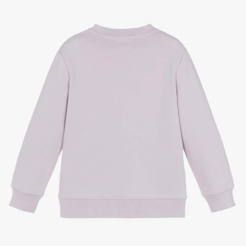 Stella McCartney Kids Tops*Girls Purple Cotton Smile Sweatshirt