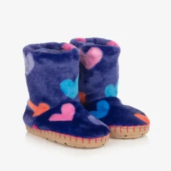 Hatley Slippers|Slippers*Girls Purple Heart Slippers