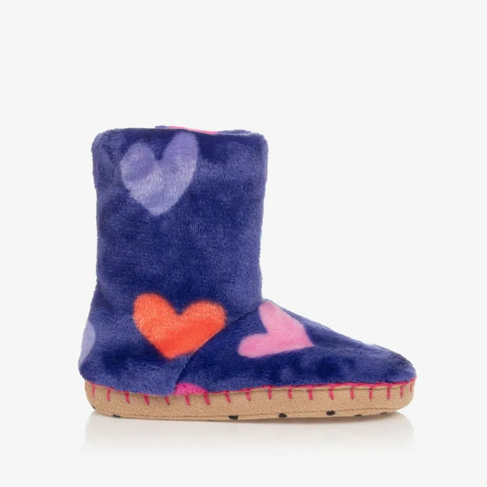 Hatley Slippers|Slippers*Girls Purple Heart Slippers