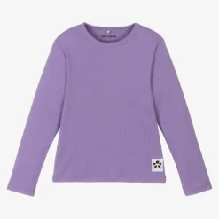 Mini Rodini Tops*Girls Purple Organic Cotton Ribbed Top