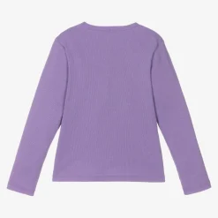 Mini Rodini Tops*Girls Purple Organic Cotton Ribbed Top
