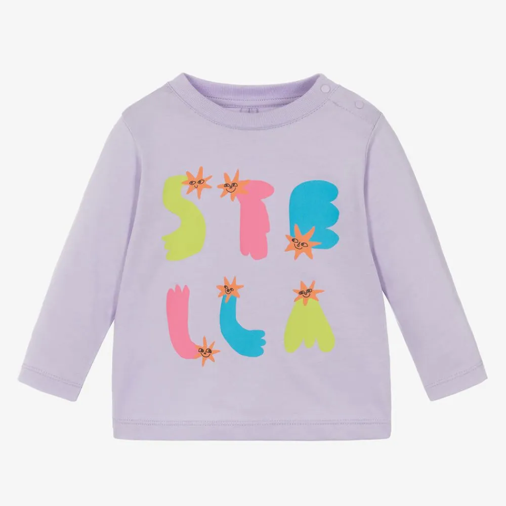 Stella McCartney Kids Tops*Girls Purple Organic Cotton Top