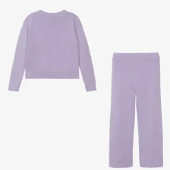 Calvin Klein Tracksuits*Girls Purple Organic Cotton Knitted Tracksuit