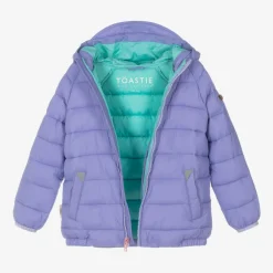Töastie Coats & Jackets*Girls Purple Packable Puffer Jacket