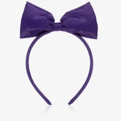 Mini Rodini Hair Accessories*Girls Purple Satin Bow Hairband