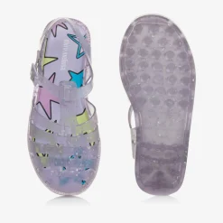 Mini Melissa Jelly Shoes|Jelly Shoes*Girls Purple Star Glitter Jelly Sandals