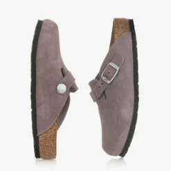 Birkenstock Sandals|Sandals*Girls Purple Suede Leather Clog Sandals
