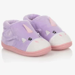 Chipmunks Slippers|Slippers*Girls Purple Unicorn Velcro Slippers