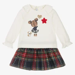 Mayoral Outfit Sets*Girls Red & Blue Check Skirt Set
