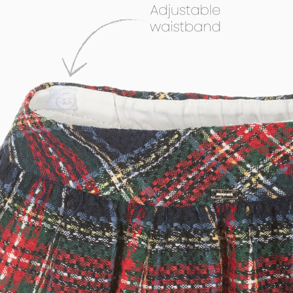 Mayoral Outfit Sets*Girls Red & Blue Check Skirt Set