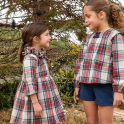 Tutto Piccolo Dresses*Girls Red & GreenTartan Cotton Dress Set
