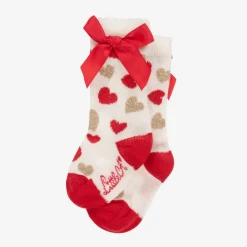 A Dee Socks|Socks*Girls Red & Ivory Cotton Socks