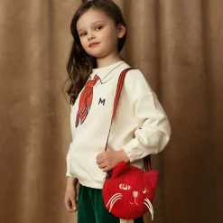 Mini Rodini Gifts|Bags*Girls Red Bouclé Cat Bag (15cm)