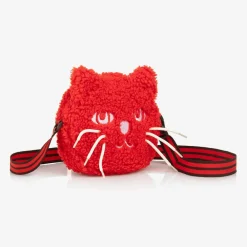 Mini Rodini Gifts|Bags*Girls Red Bouclé Cat Bag (15cm)