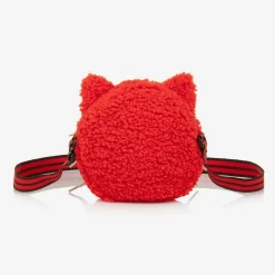 Mini Rodini Gifts|Bags*Girls Red Bouclé Cat Bag (15cm)