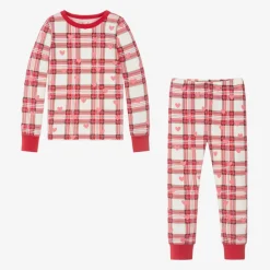 Hatley Nightwear*Girls Red Check Cotton Heart Pyjamas