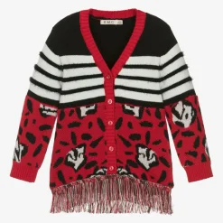 Everything Must Change Tops*Girls Red Cotton & Wool Knit Cardigan