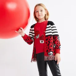 Everything Must Change Tops*Girls Red Cotton & Wool Knit Cardigan