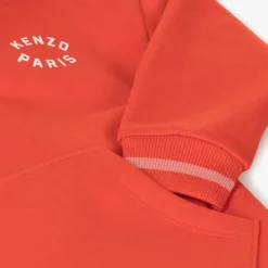 KENZO KIDS Dresses*Girls Red Cotton Hooded Sweatshirt Dress