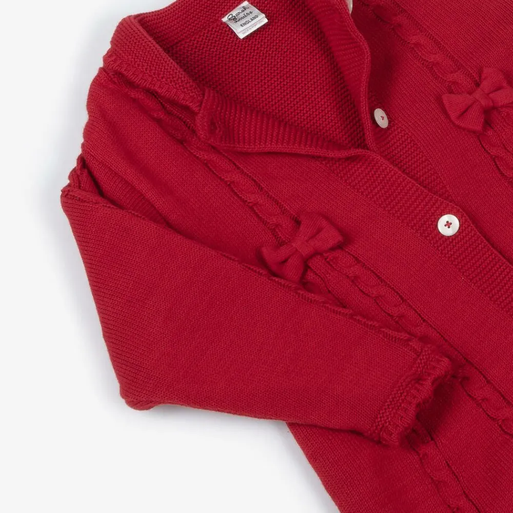 Sarah Louise Coats & Jackets|Coats & Jackets*Girls Red Cotton Knit Coat
