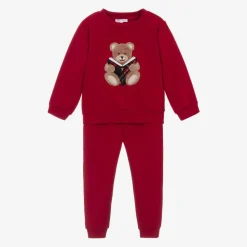 Patachou Tracksuits*Girls Red Cotton Teddy Bear Tracksuit