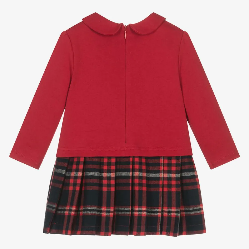 Patachou Dresses*Girls Red Cotton Teddy Bear Dress