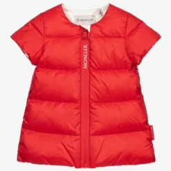 Moncler Enfant Dresses*Girls Red Down Padded Dress