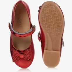 Caramelo Kids Bar Shoes*Girls Red Faux Leather Pumps