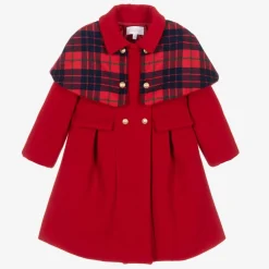Patachou Coats & Jackets*Girls Red Felted Cape Coat