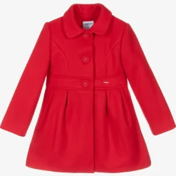 Mayoral Coats & Jackets*Girls Red Felted Coat