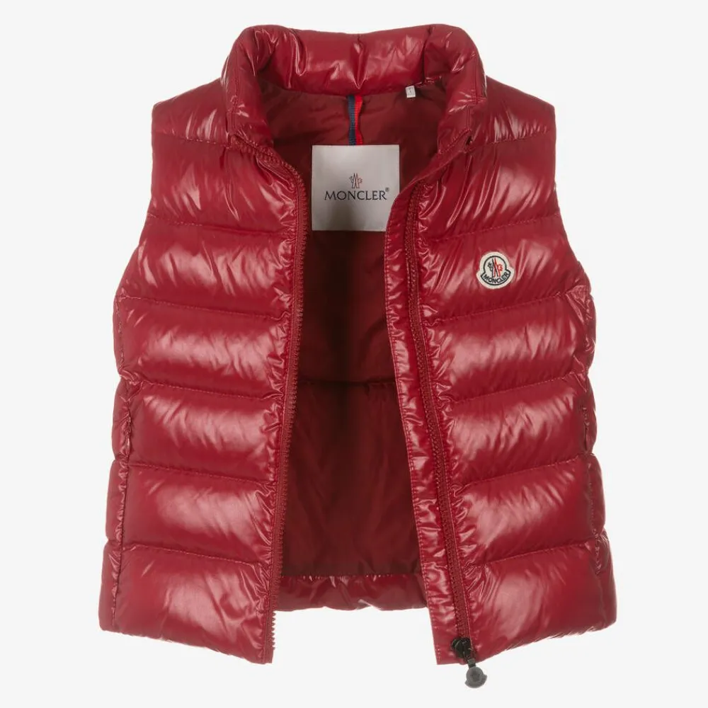 Moncler Enfant Coats & Jackets*Girls Red Ghany Down Padded Gilet