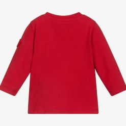 Moncler Enfant Tops*Girls Red Giant Logo Top