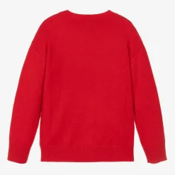 MSGM Tops*Girls Red Heart Sweater