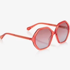 Chloé Clothing Accessories*Girls Red Hexagonal Sunglasses
