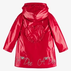 A Dee Coats & Jackets*Girls Red Hooded Raincoat