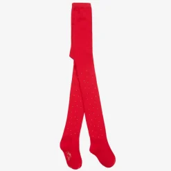A Dee Tights*Girls Red Knit Diamanté Tights