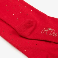 A Dee Tights*Girls Red Knit Diamanté Tights