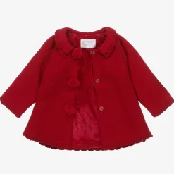 Mayoral Coats & Jackets*Girls Red Knitted Pram Coat & Hat Set