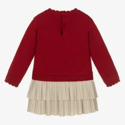 Mayoral Dresses*Girls Red Knitted Reindeer Dress