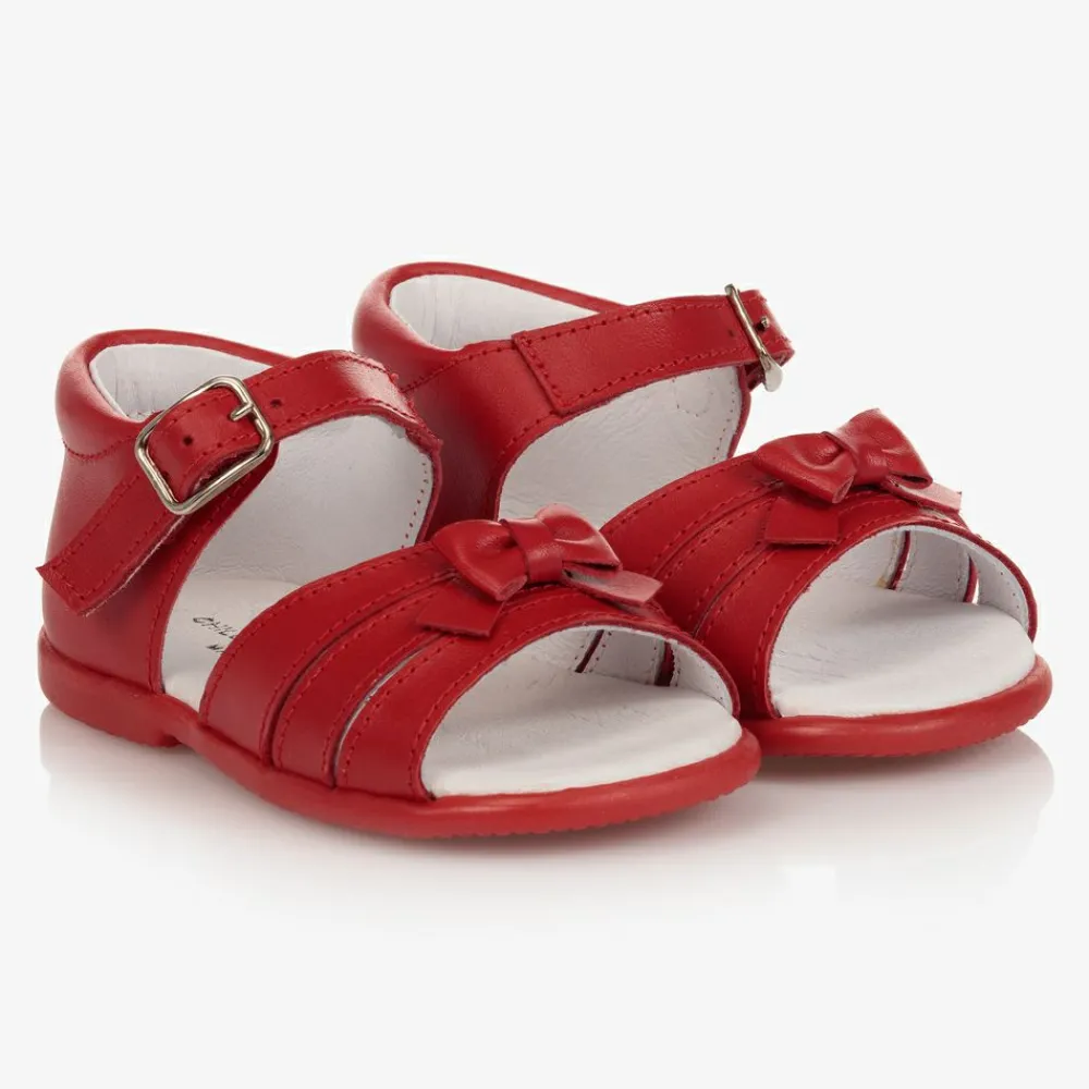 Childrens Classics Sandals|Sandals*Girls Red Leather Sandals