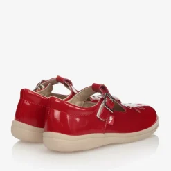 Chipmunks Traditional Shoes*Girls Red Leather T-Bar Shoes