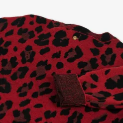 Versace Tops*Girls Red Leopard Print Wool Sweater